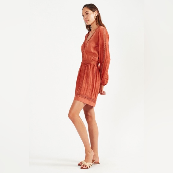 TIGERLILY Maresa Guava Orange Long Sleeve Mini Dress RRP$249 - Picture 4 of 16